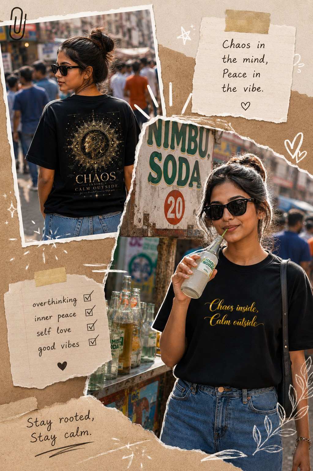Chaos inside Calm outside T-Shirt