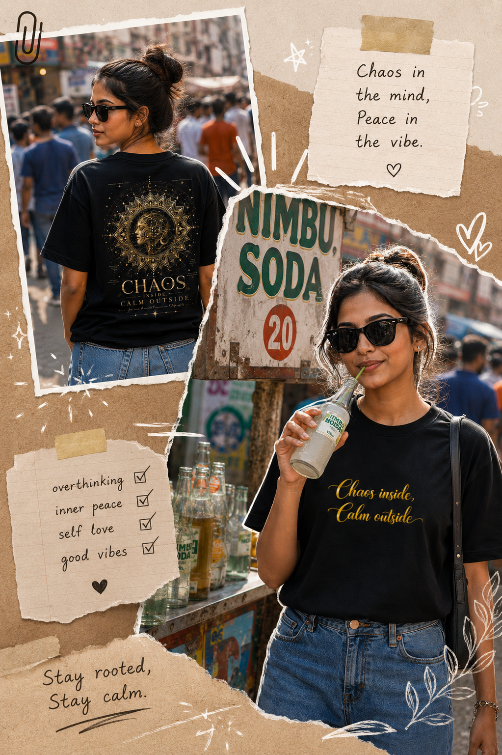 Chaos inside Calm outside T-Shirt
